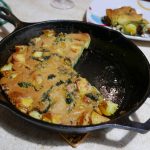 Vegan frittata in cast iron pan