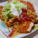 enchilada with shredded seitan filling